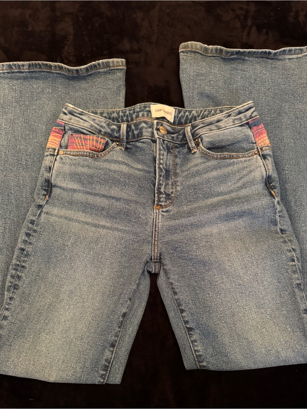 Driftwood x Free People Farrah Embroidered Flare Jeans - Picture 3 of 6